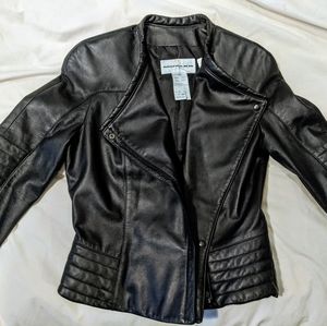 Authentic vintage MUGLER black leather moto jacket
